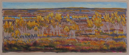 From the Bluff Above Fort Carlton
24 x 56 mixed media on raw canvas $2600 From the Bluff Above Fort Carlton
24 x 56 mixed media on raw canvas $2600